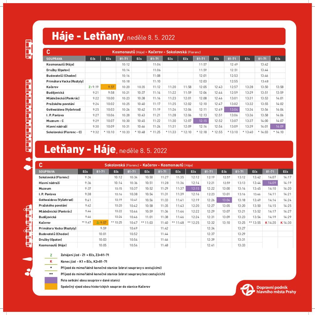 Jízdní řády historických souprav