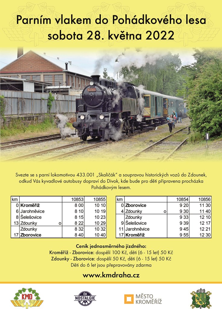 leták s jízdním řádem