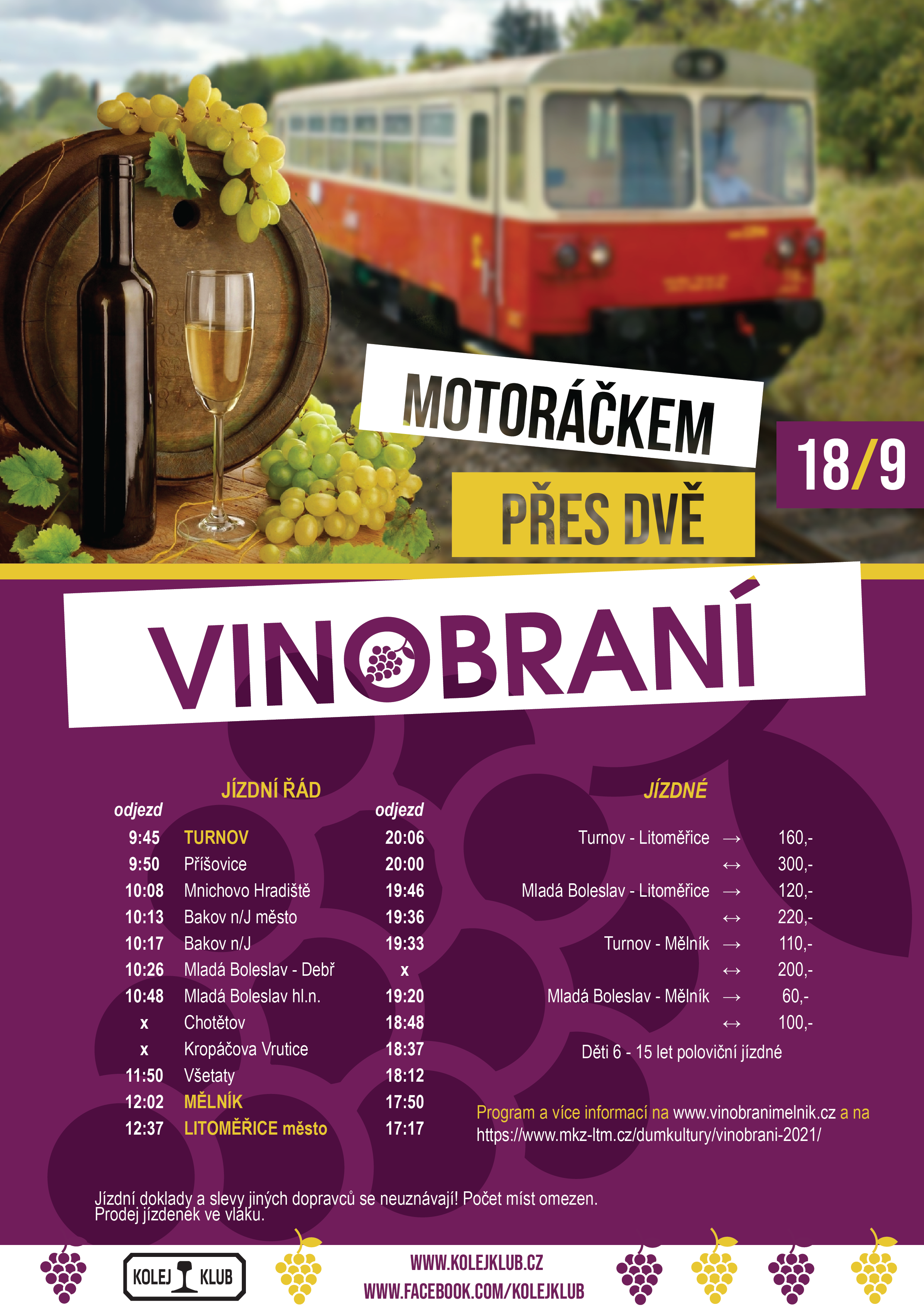 Leták s jízdním řádem