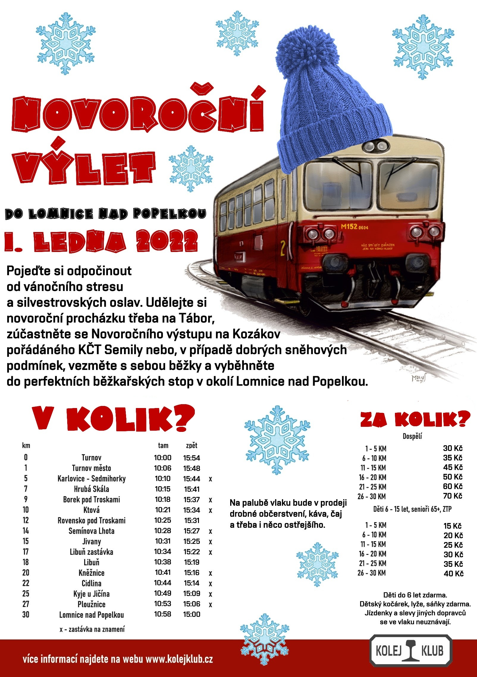 Leták s jízdním řádem