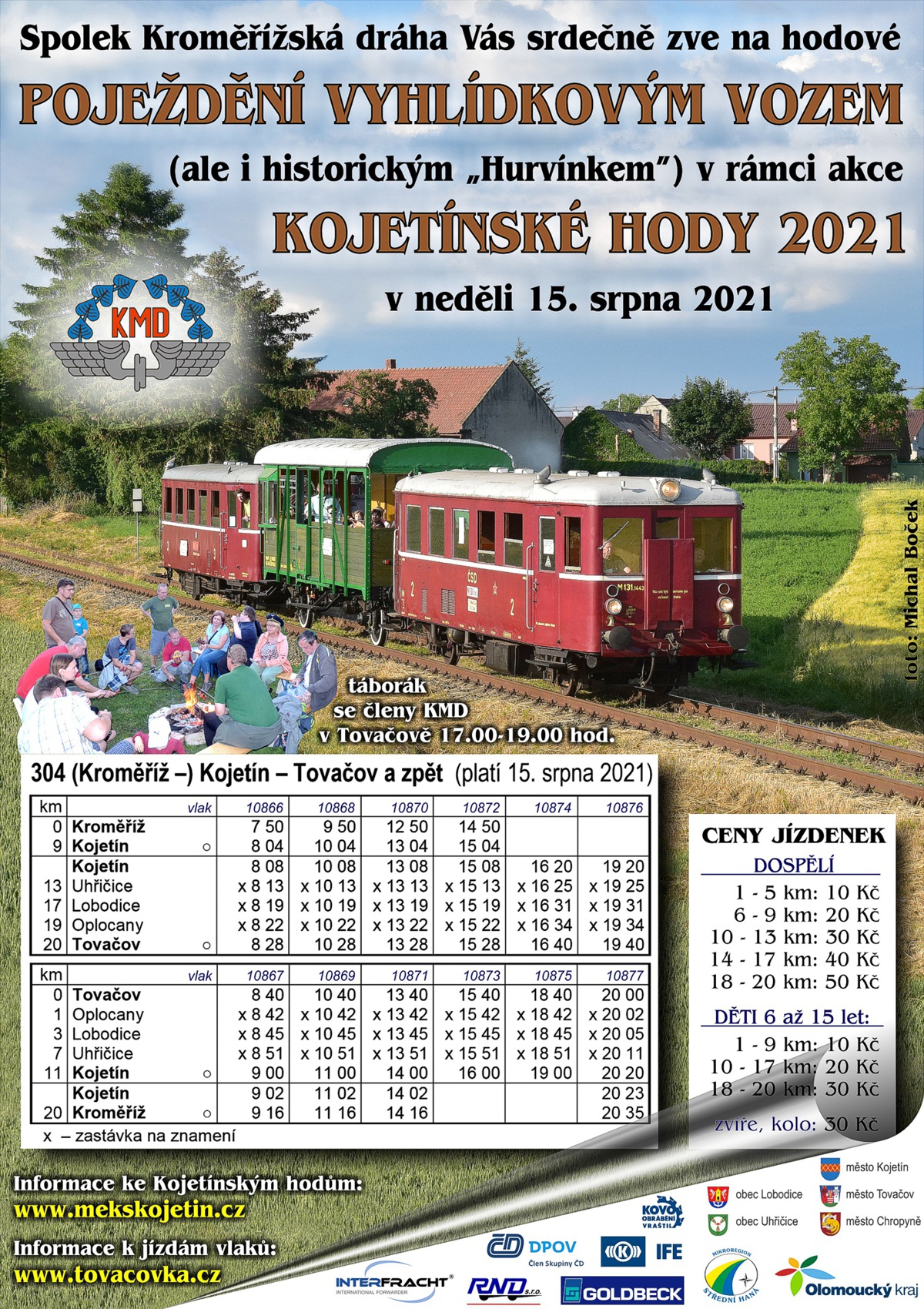 Leták s jízdním řádem