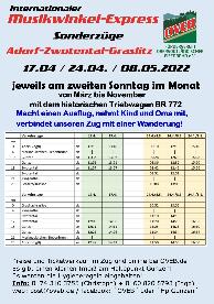 jízdní řád pro mimořádné jízdy „Musikwinkel Expressu