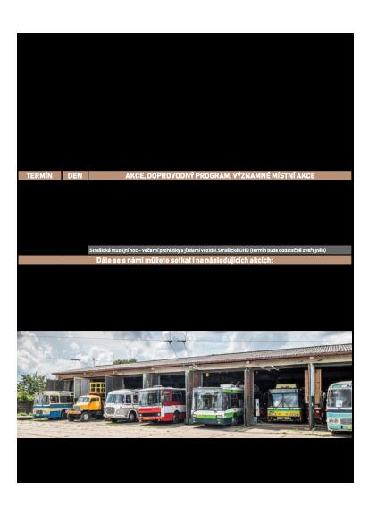 leták s kalendářem akcí Muzea Dopravy Strašice pro rok 2022
