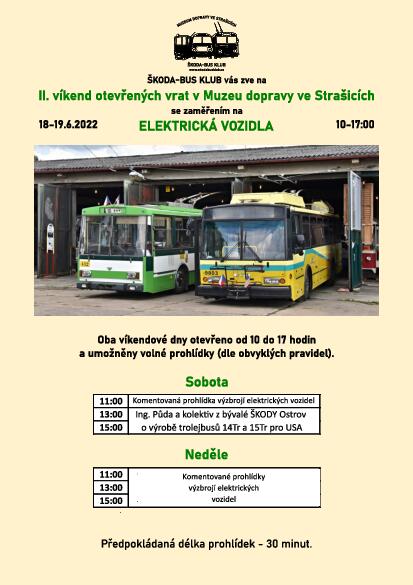 Leták s programem „Víkendu elektrických vozidel