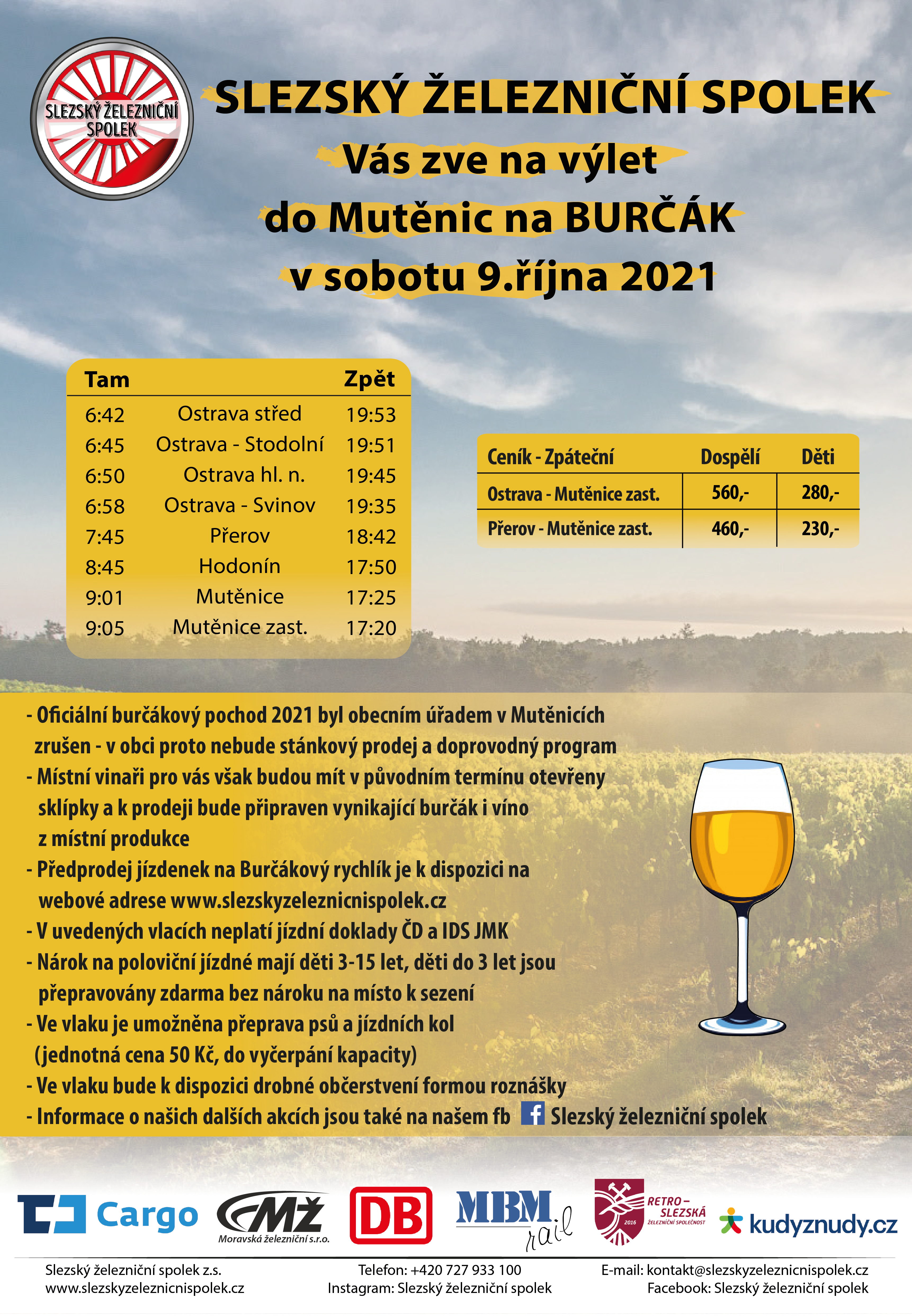 leták s jízdním řádem