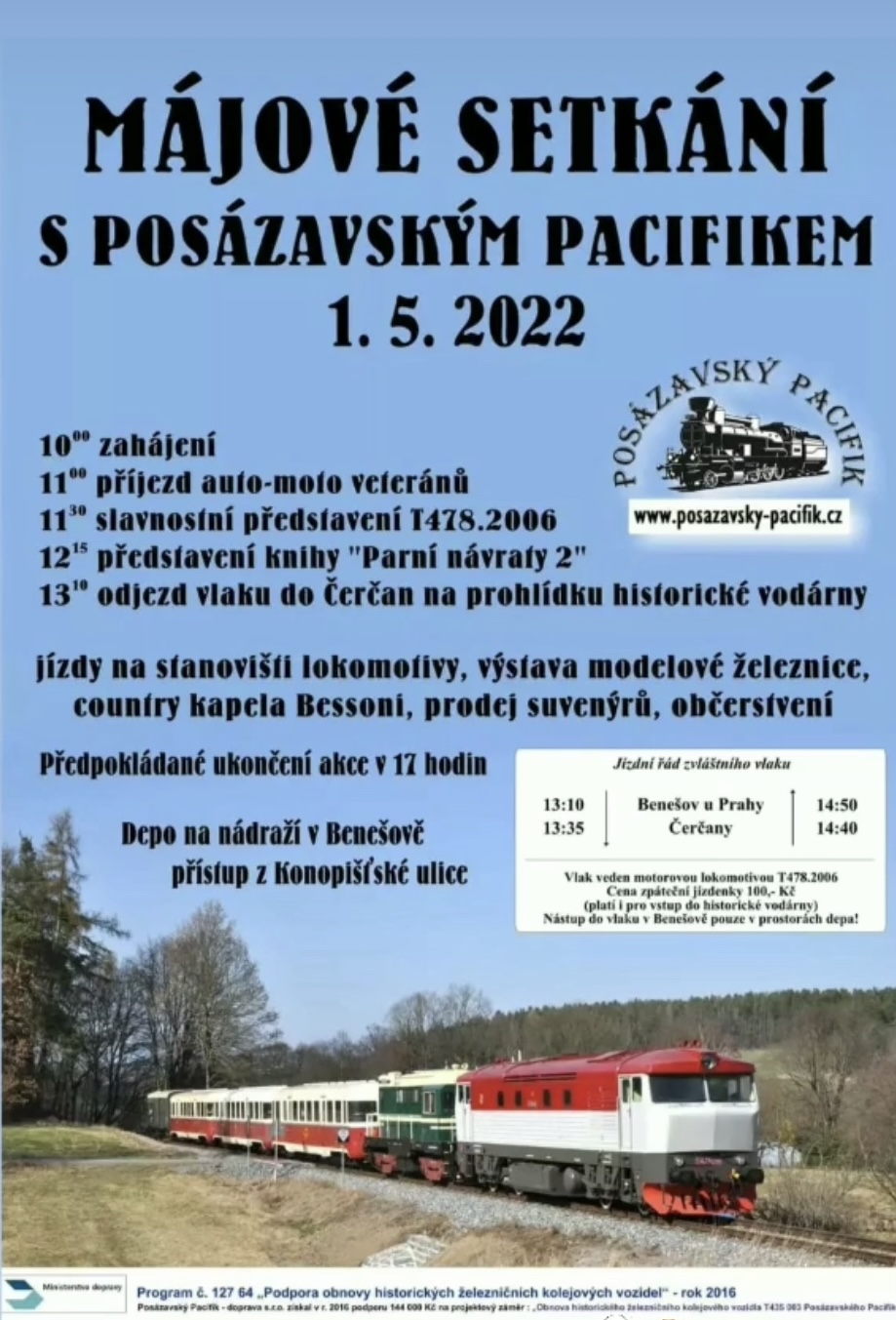 Leták s programem a jízdním řádem