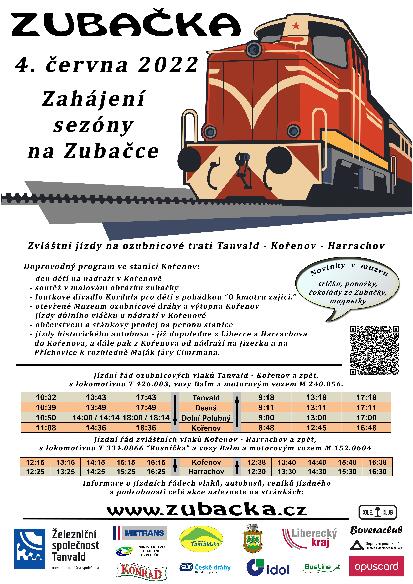 leták s programem a jízdními řády