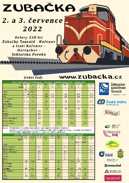 leták s programem a jízdními řády